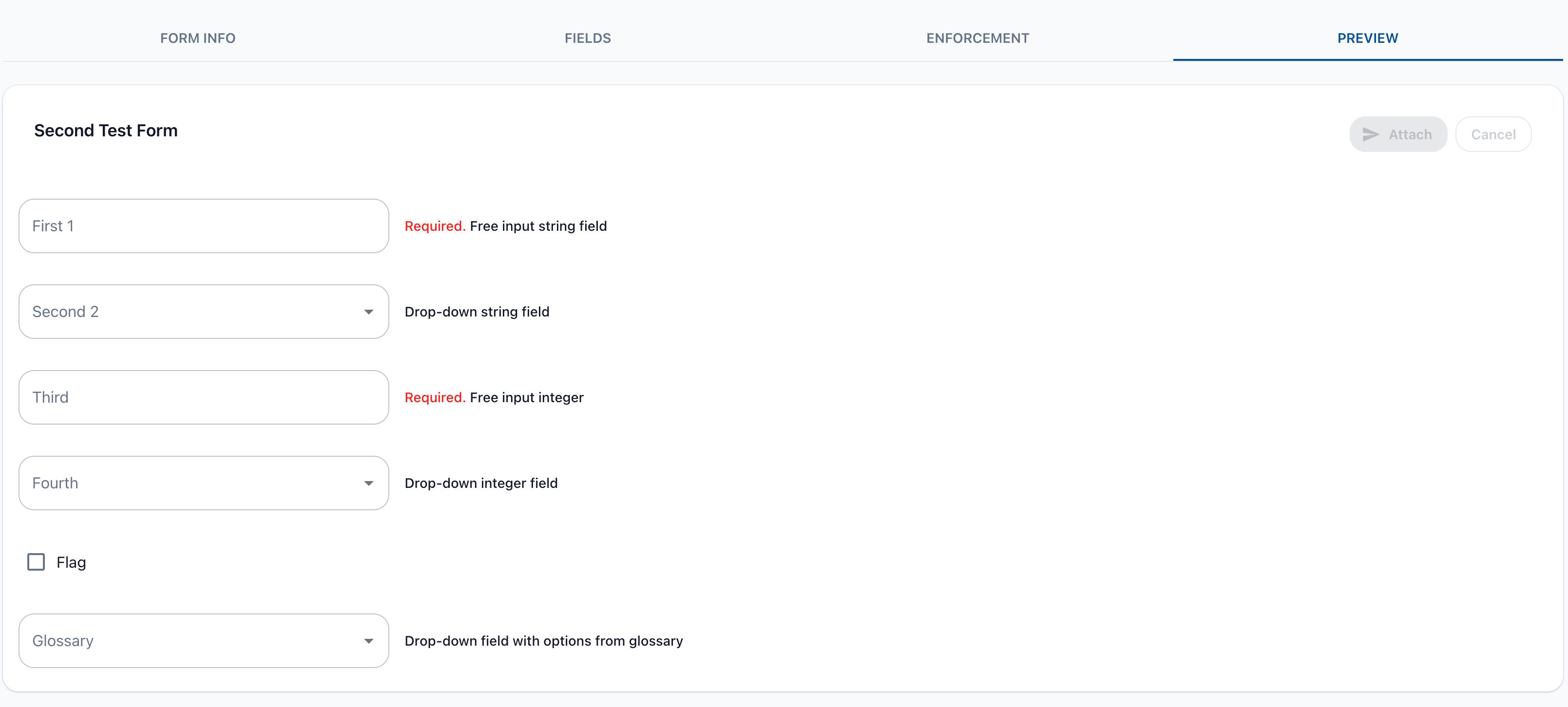 metadata form preview